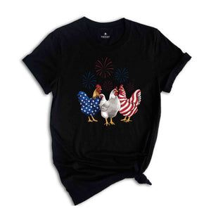 Fourth of July Americana Rooster Shirt, Independence Day Tee, American Pride Shirt, Patriotic Chicken Tee, Americana Rooster Shirt