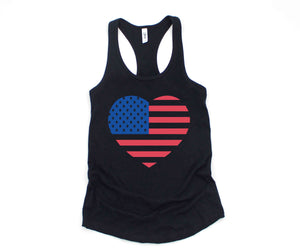 American Flag Tank Top, 4th of July Tank Top, Heart Tank Top, Independence Day Tank Top, Freedom Tank Top, Memorial Day Tank Top