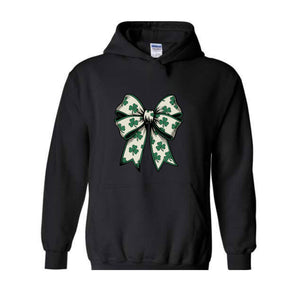 St Patrick's Day Bow Sweatshirt, St Patrick's Day Hoodie, Lucky Shamrock Hoodie, St Patrick's Gift, St Patty's Hoodie, Irish Bow Hoodie