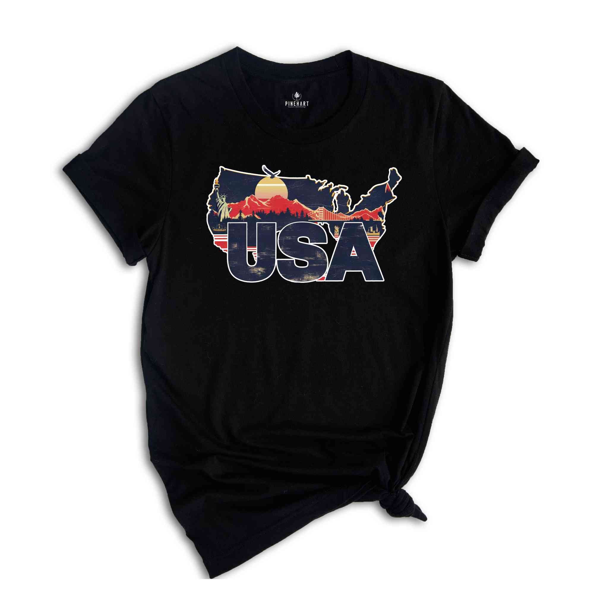 Retro USA Shirt, USA Travel Shirt, Country Travel Shirt, Shirt For Traveler, Travel Lover Gift, Travel Tee, Trip Shirt, America Shirt