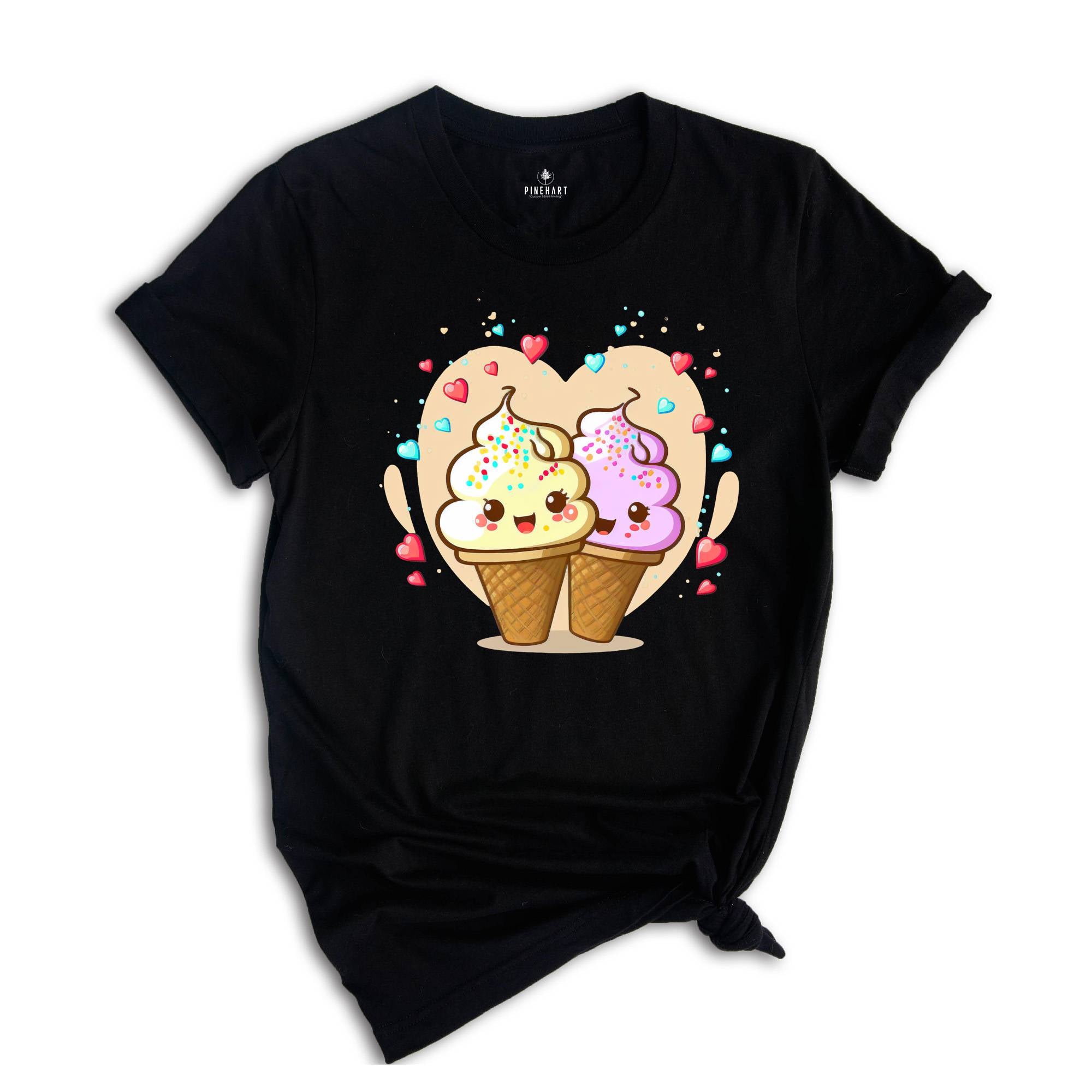 Valentines Day Ice Cream Shirt, Cute Couple T-shirt, Valentines Day Gift, Funny Ice Cream Tee, Cute Girlfriend Gift