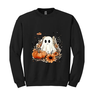 Floral Ghost Sweatshirt, Fall Ghost Sweatshirt, Fall Crewneck, Halloween Sweater, Boo Sweatshirt, Ghost Sweatshirt, Cute Fall Sweater