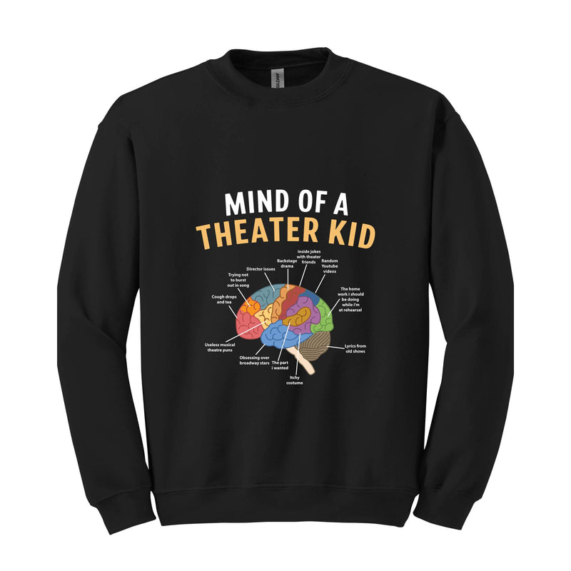 Mind Of Theatre Kid Sweatshirt, Musical Drama Actor Hoodie, Broadway Play Lover, Acting Coach Hoodie, Act Performer Tee, Performance Hoodie