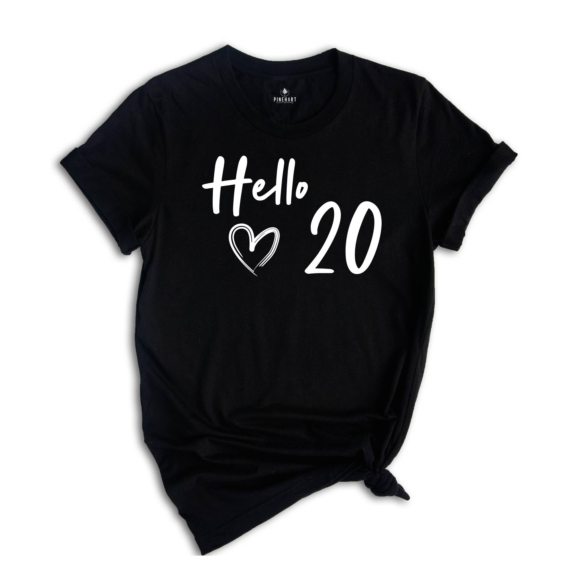 20th Birthday Shirt, Hello 20 T-Shirt, 2004 Birthday Shirt, 20th Birthday Gift, Twenty And Fabulous, 2004 birthday tee