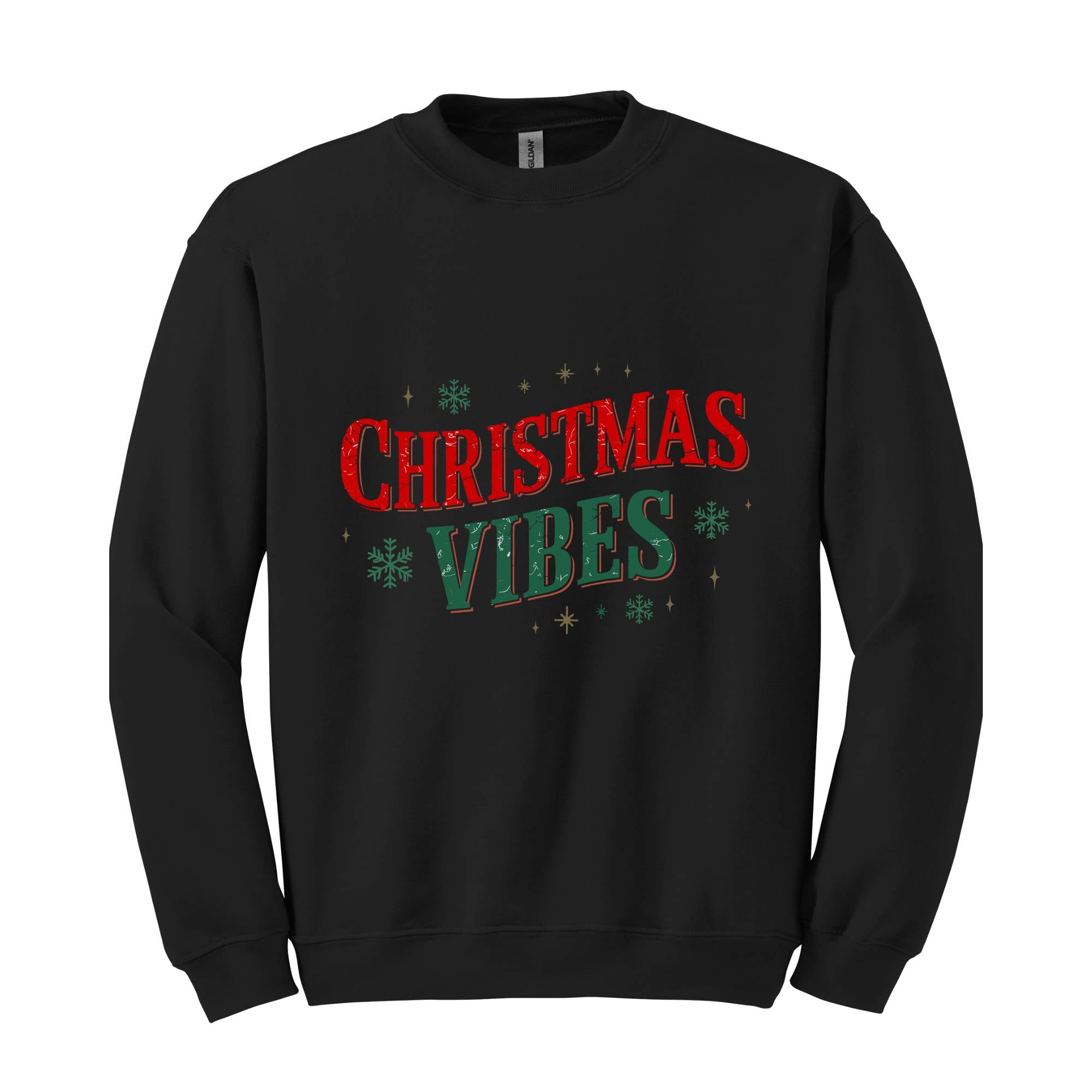 Retro Christmas Vibes Sweatshirt, Womens Christmas Sweatshirt, Holiday Sweater, Cute Christmas Sweatshirt, Christmas Gift, Winter Shirt