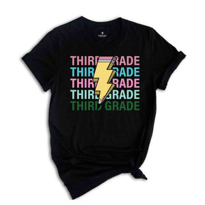 Third Grade Pencil Shirt, Pencil Bolt Shirt, Retro Shirt, Back To School Shirt, School Shirt, Teacher Shirt, Pencil Shirt, Teacher Gift