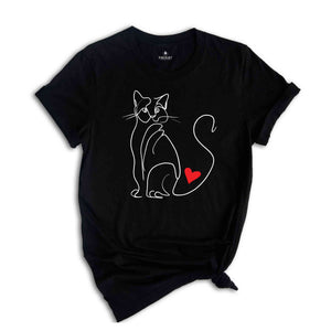 Minimalist Cat T-Shirt, Cat Lover Shirt, Gifts for Cat Lovers, Cat Mom Shirt, Animal Lover Tee, Cat Lovers Tee, Cat Owner Shir