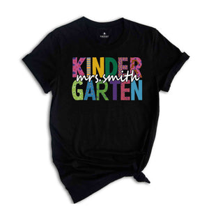 Custom Kindergarten Shirt, Kindergarten Teacher Shirt, Cute Kindergarten Crew Shirt, Teacher Shirt, Retro Teacher Shirt