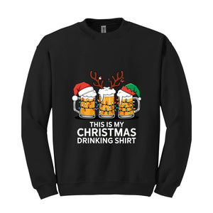 This Is My Christmas Drinking Sweatshirt, Beer Drinking Christmas Sweatshirt,  Beer Lover Gifts