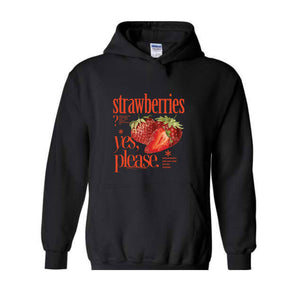 Retro Strawberry Forever Sweatshirt, Old School Hoodie , Yes Strawberries Crewneck, Strawberry Vintage Sweater, Cottagecore Hoodie