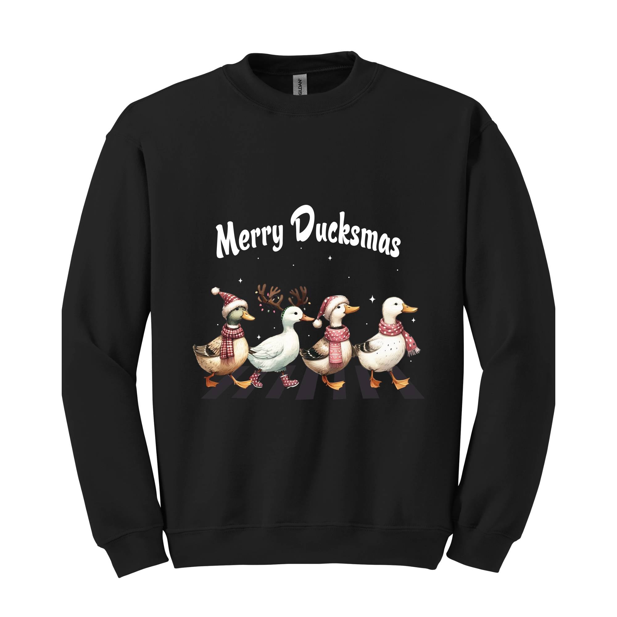 Merry Ducksmas Sweatshirt, Funny Animals Christmas Sweatshirt, Christmas Gift For Duck Lovers, Merry Ducksmas Sweatshirt For Women