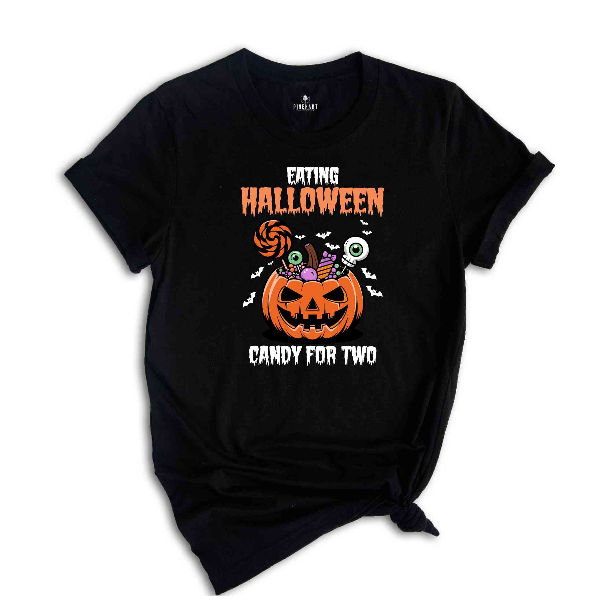 Eating Halloween Candy for Two Shirt, Halloween Shirt, Pregnancy Announcement Shirt, Baby Reveal Shirt, Halloween Pregnant Mom Tee