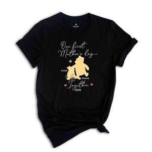 Custom Winnie The Pooh Our First Mother's Day Shirt, Together 2024 Baby Onesie, First Mother's Day T-Shirt