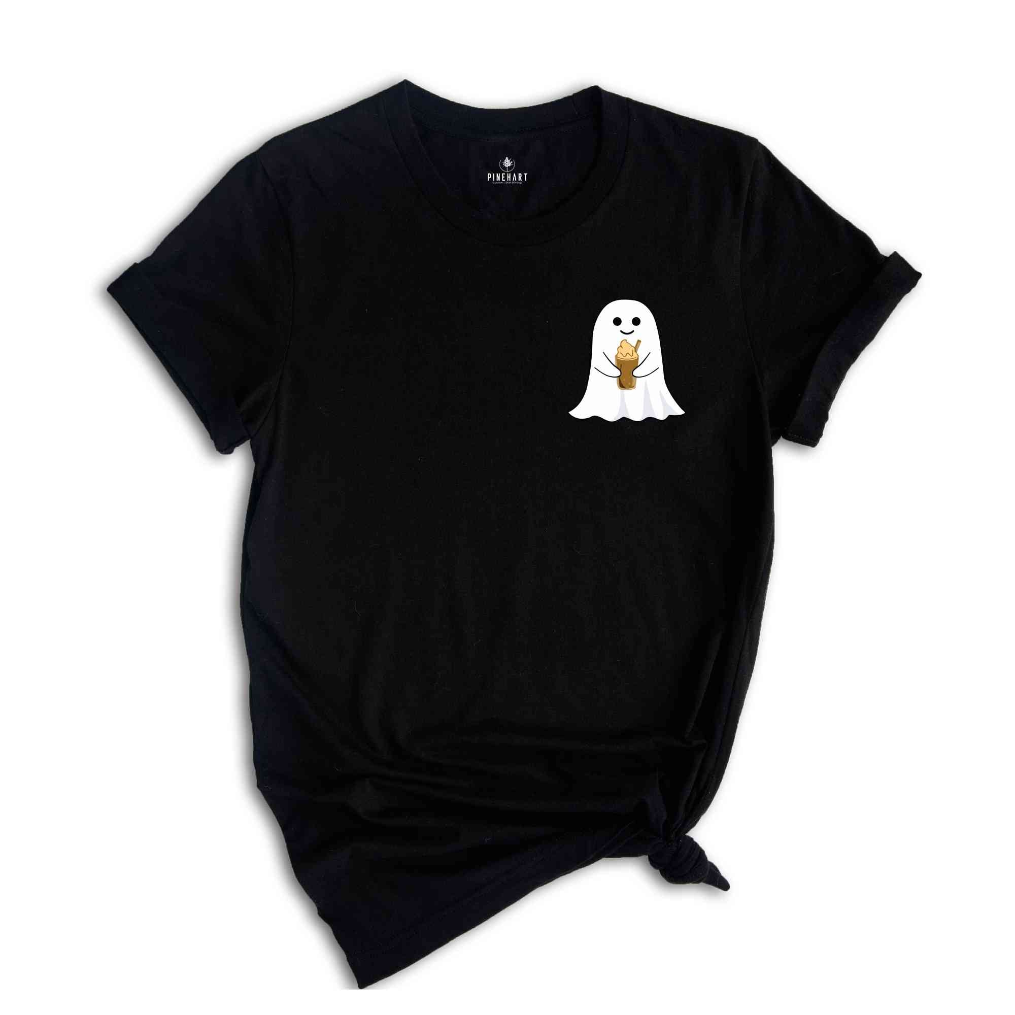 Halloween Pocket Ghost Shirt, Little Ghost Coffee Shirt, Ghost Pocket Shirt, Spooky Season Shirt, Halloween Shirt, Cute Ghost Shirt