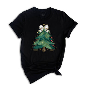 Coquette Christmas Tree, Girly Christmas Tree T-shirt, Christmas Coquette Bow Shirt, Merry Christmas T-shirts