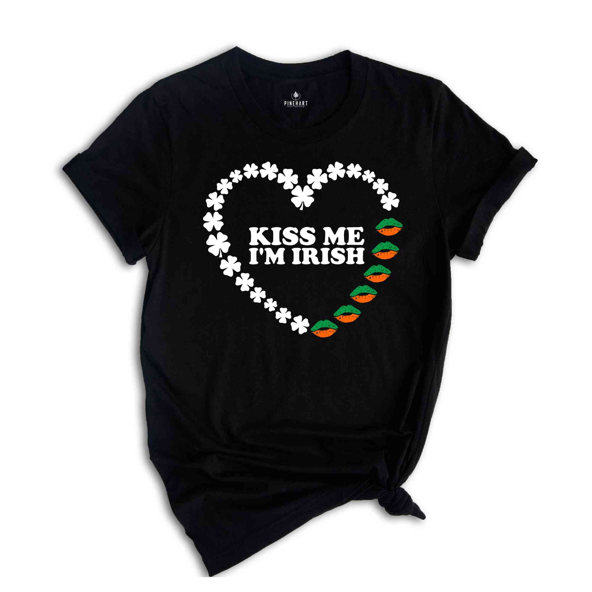 Kiss Me I'm Irish Shirt, St Patricks Day T-Shirt, Irish Baby Shirt, St Pattys Baby Shirt, Shamrock Heart Shirt