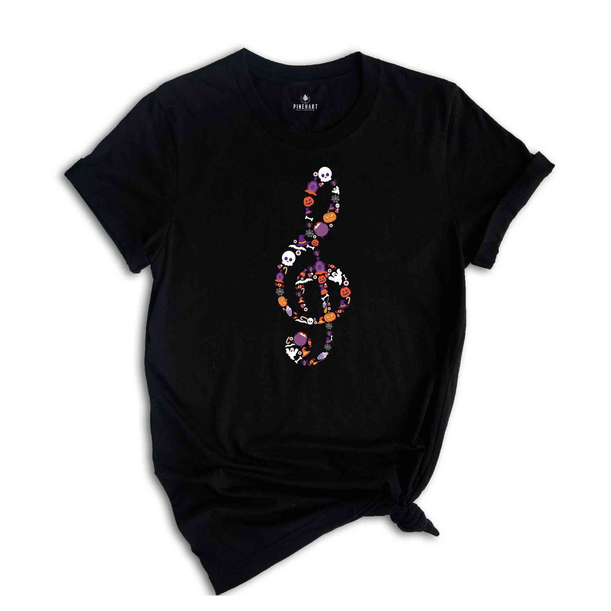 Music Note Halloween Shirt, Music Lover Shirt, Musician Shirt, Musician Gift, Spooky Season Shirt, Boo Shirt, Ghost Tee, Cute Halloween Tee