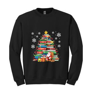 Merry Christmas Hoodie, Christmas Hoodies, Christmas Sweater, Christmas Family Matching Hoodie, Book Shelf Sweatshirt