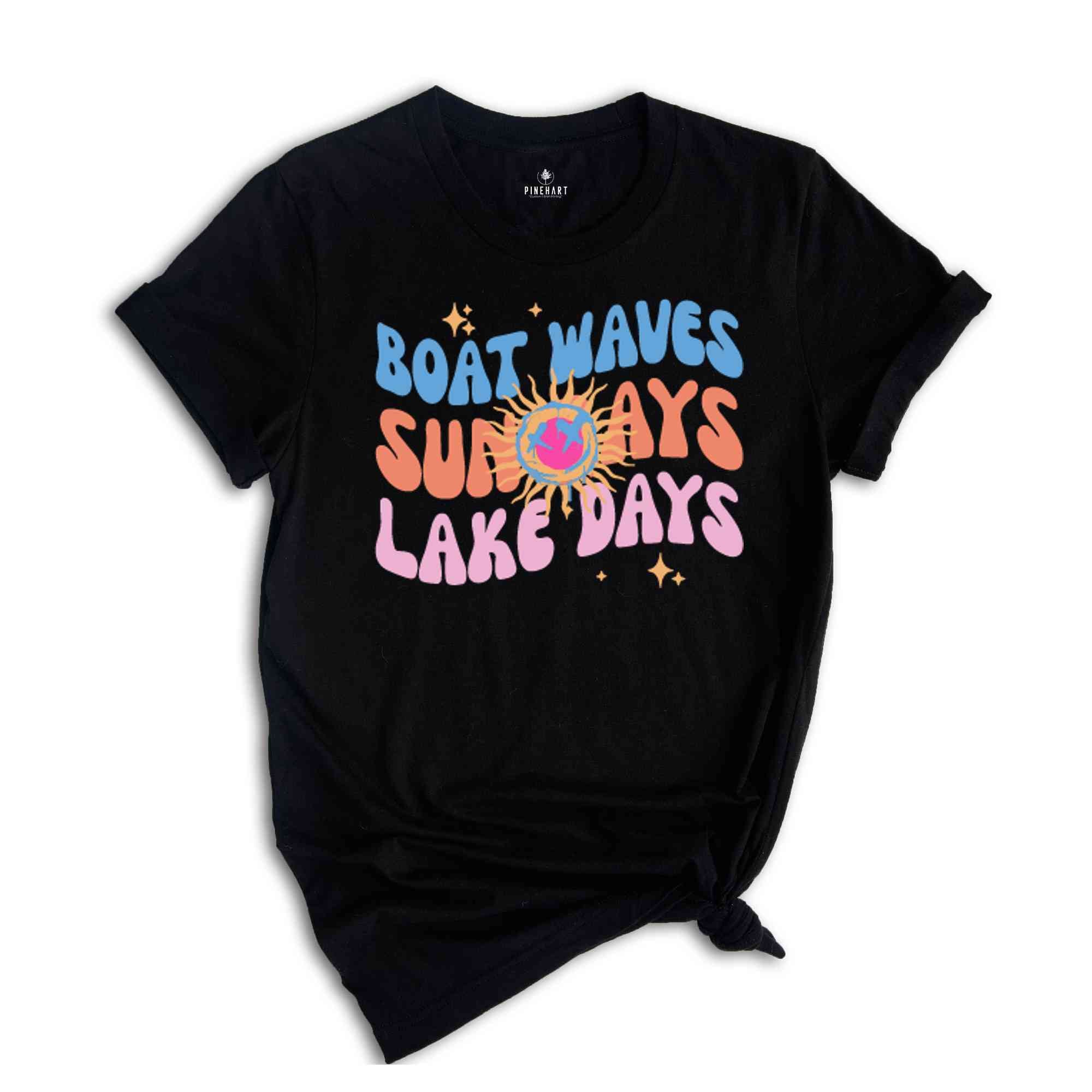 Boat Waves Sun Rays Lake Days Shirt, Summer Vibes Shirt, Beach Waves Shirt, Retro Summer Beach Shirt, Boating Shirt