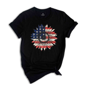 American Sunflower Shirt, 4th Of July Shirt, USA Shirt, Patriotic Shirt, Independence Day Shirt, Red White And Blue, Fourth Of July