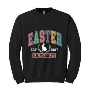 Easter University Sweatshirt, Easter Sweatshirt, College Sweatshirt, Happy Easter Day, Bunny Sweatshirt, Rabbit Sweatshirt, Easter Crewneck