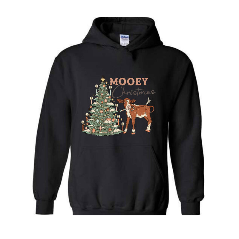 Mooey Christmas Sweatshirt, Western Christmas Hoodie, Cowboy Christmas Sweater, Country Christmas, Mooey Xmas Hoodie