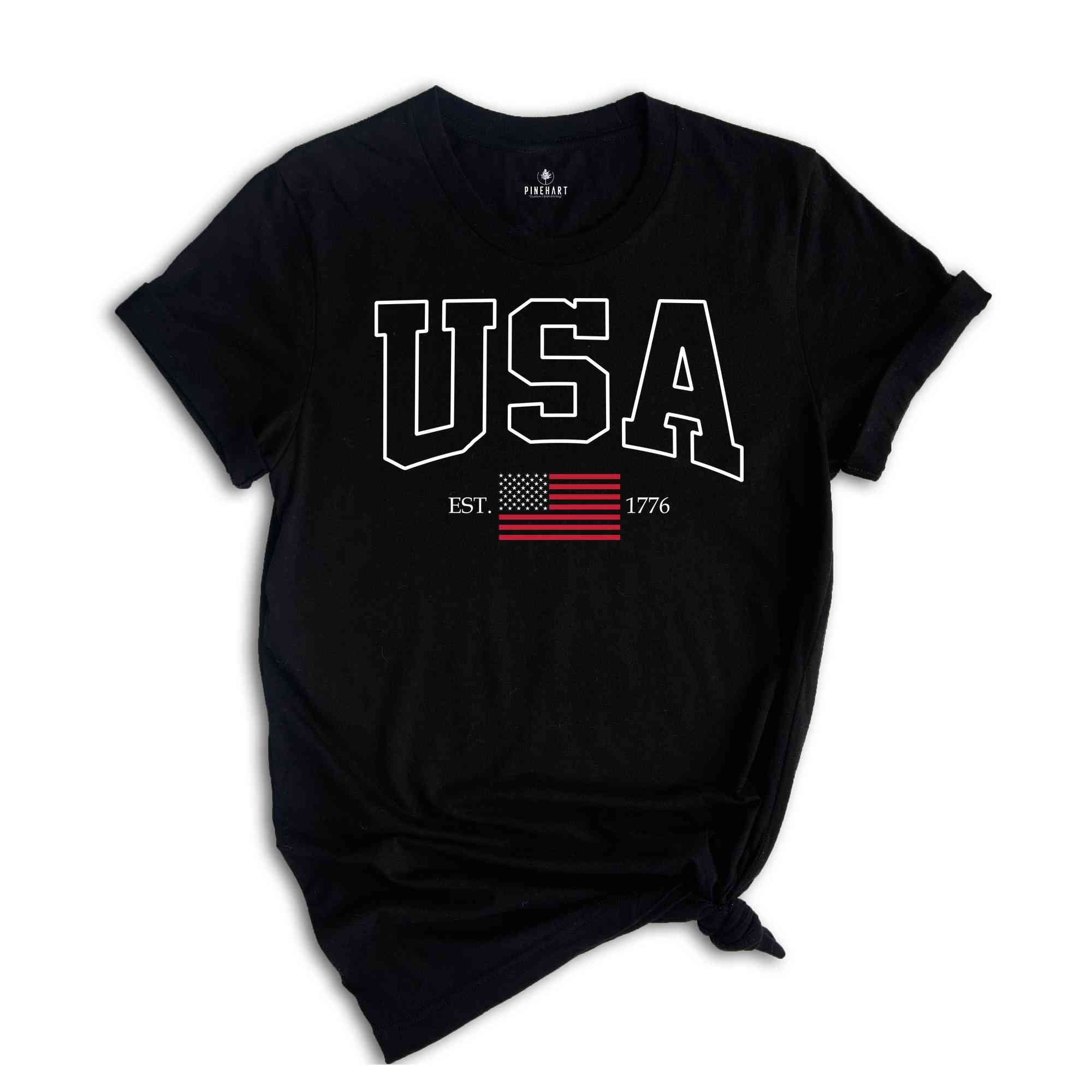 USA Flag Est 1776 Shirt, Patriotic Fourth Of July T-Shirt, American Flag Shirt, 4th Of July Gifts, Independence Day Shirts