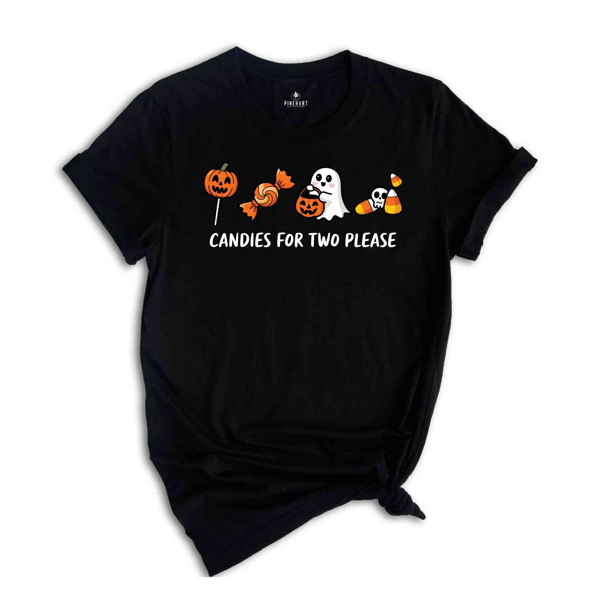 Candies For Two Please Shirt, Halloween Pregnancy Shirt, Fall Shirt, Pregnancy Reveal Halloween Tee, Spooky Gift, Future Mom Shirt