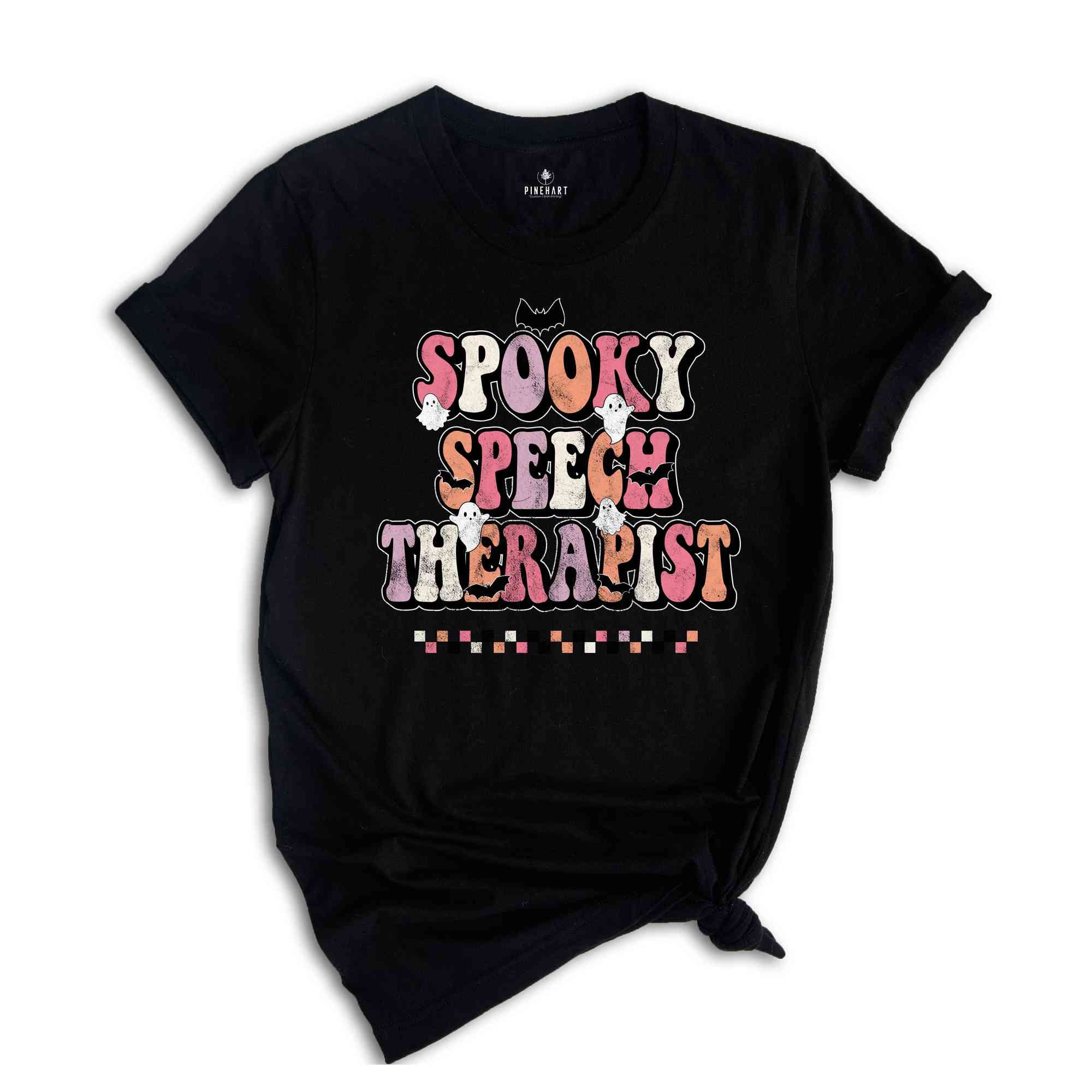 Spooky Speech Therapist Shirt, Colorful Spooky Halloween Shirt, Matching Halloween Speech Therapist Shirt