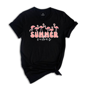 Flamingo Summer Vibes T-shirt, Flamingo T-shirt, Flamingo Lover Tee, Flamingo Lover Gift, Animal Lover Shirt, Animal Lover Gift