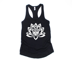 Lotus Tank Top, Fitness Tank Top, Yoga Tank Top, Flower Shirt, Wildflower, Workout Tank Top, Tank Tops for Women