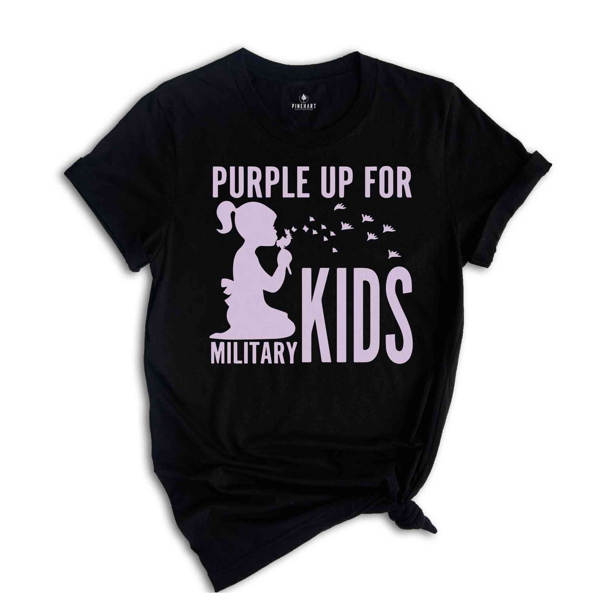 Purple Up for Military Kids Shirt, Military Child Month Awareness Shirt, Military Gifts for Kids, Military Kids Cotton Shirt