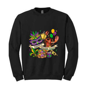 Mardi Gras Theme Sweatshirt, Festival Ready Hoodie, Colorful Carnival Sweater, Party Wear, Mardi Gift