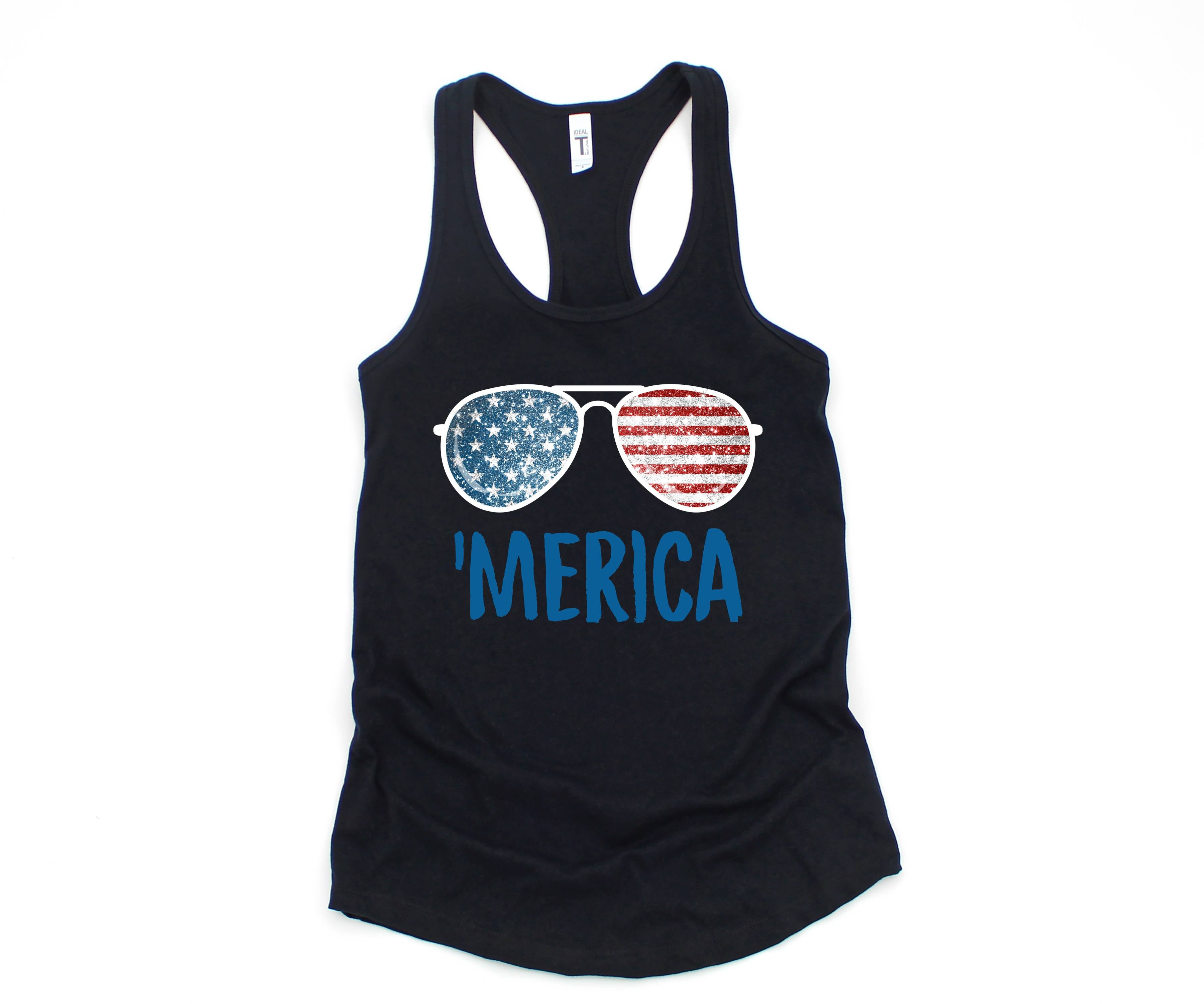 Merica Sunglasses Tank Top, July 4th Tank Top, USA Tank Top, Independence Day, 4th Of July Tank Top, Fourth Of July Outfit, Summer Tank Top