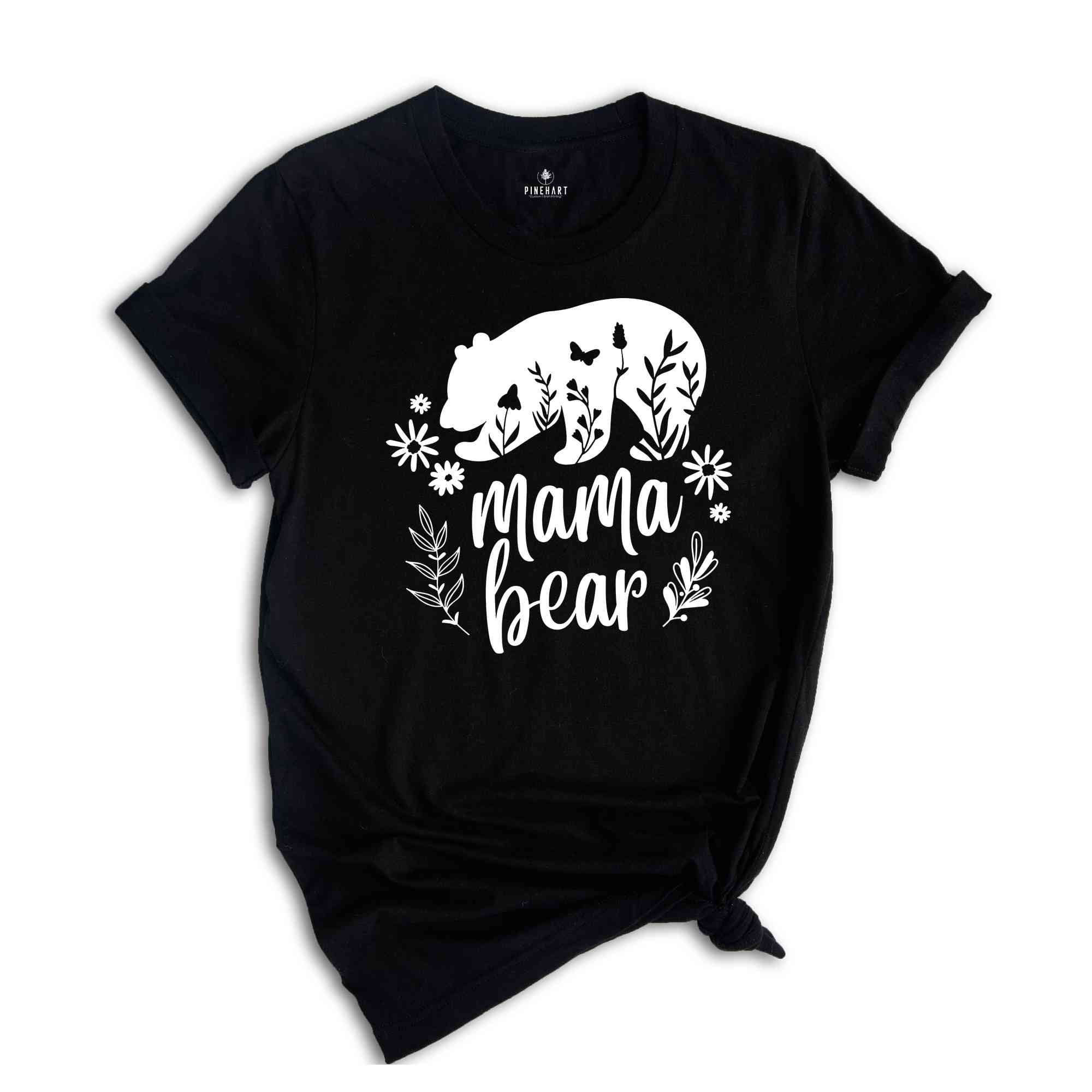 Mama Bear Shirt, Wild Animal Shirt, Gift For Mom, Flower Shirt, Bear Shirt, Floral Bear Shirt, Animal Shirt