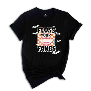 Floss Your Fangs T-Shirt, Dental Halloween Shirt, Funny Dental Shirt, Halloween Gifts For Dentists, Spooky Season Tee