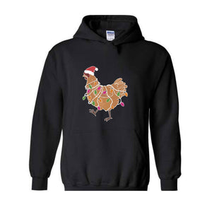 Chicken Christmas Lights Sweatshirt, Animal Christmas Sweatshirt, Farm Christmas Sweatshirt, Funny Chicken Lover, Women Chicken Hoodie