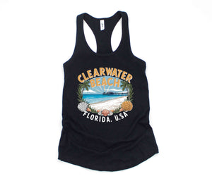 Clearwater Beach Tank Top, Summer Trip Shirt, Beach Trip Tank Top, Beach Tank Top, Beach Gift, Beach Outfit, Retro Beach Shirt