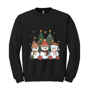 Snowman Sweatshirt, Christmas Sweatshirt, Cute Snowman Hoodie, Santa Hoodie, Christmas Hoodie, Cute Christmas Hoodie, Winter Sweat