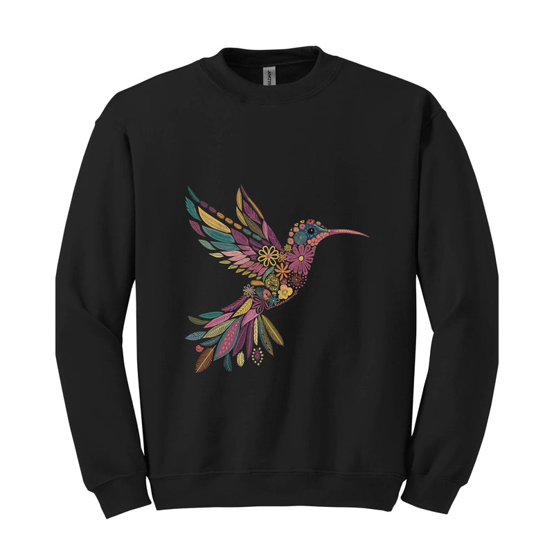 Floral Hummingbird Sweatshirt, Animal Lover Tee, Bird Sweatshirt, Trendy Bird Tee, Bird Lover Hoodie, Spring Birds Hoodie, Flower Hoodie