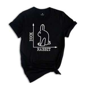 Rabbit Duck Shirt, Funny Rabbit Shirt, Animal Lover Shirt, Optical Art Shirt, Quirky Animal Shirt, Unique Rabbit Shirt, Rabbit Optical Tee