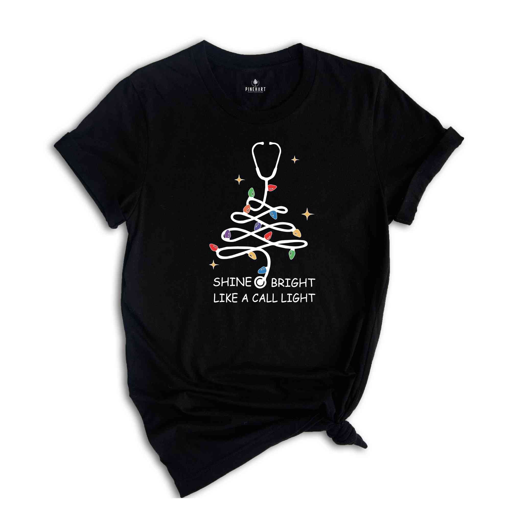 Shine Bright Like A Call Light Shirt, Funny Nurse Christmas Shirt, Nurse Christmas Gifts, RN Christmas Shirt, Holiday Nurse