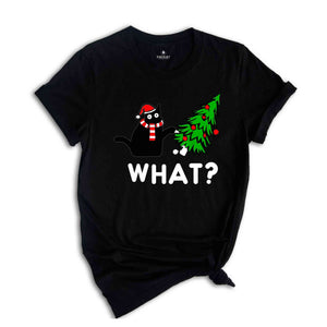 What Shirt, Funny Black Cat Shirt, Christmas Tree Cat What Shirt, Cat Lover Gift, Funny Cat Shirt, Cool Cat, Cat Shirt, What Shirt,