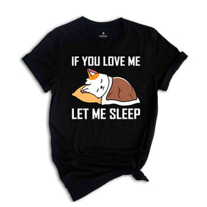 If You Love Me Let Me Sleep Lazy Cat T-Shirt, Sleeping Cat Shirt, Funny Cat Owner T-Shirt, White Cat Sleeping