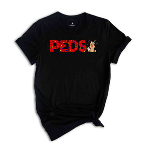 Christmas PEDS Shirt, Christmas Pediatrics T-Shirt, Peds Crew Tee, Christmas Pediatric Nurse Gift, Christmas Tee