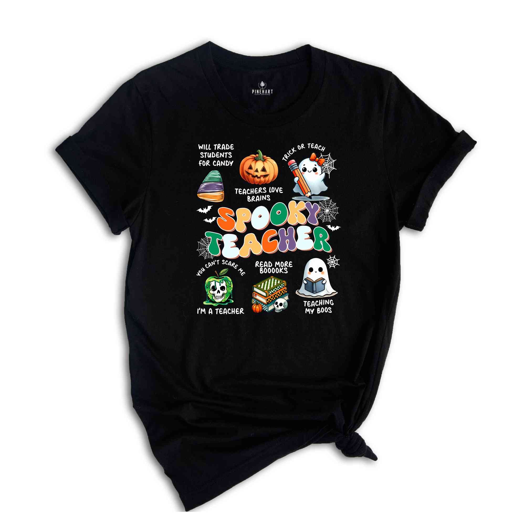 Spooky Teacher Halloween Shirt, Teacher Halloween Shirt, Trick or Teach Little Pumpkin Teaching Boo T-Shirt, Teacher Shirt