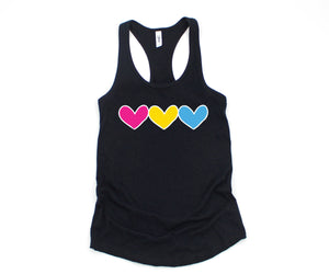 Pansexual Big Hearts Tank Top, Pansexual Pride, Pan Tank Top, Pansexual Rights, Pansexual Gift Ideas, Pansexual Tank Top