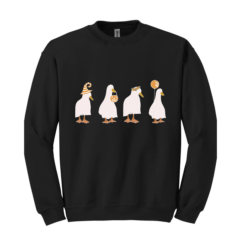 Halloween Ducks Sweatshirt, Ghost Ducks Hoodie, Funny Halloween Sweatshirt, Spooky Ducks Halloween Hoodie, Halloween Gifts For Duck Lovers