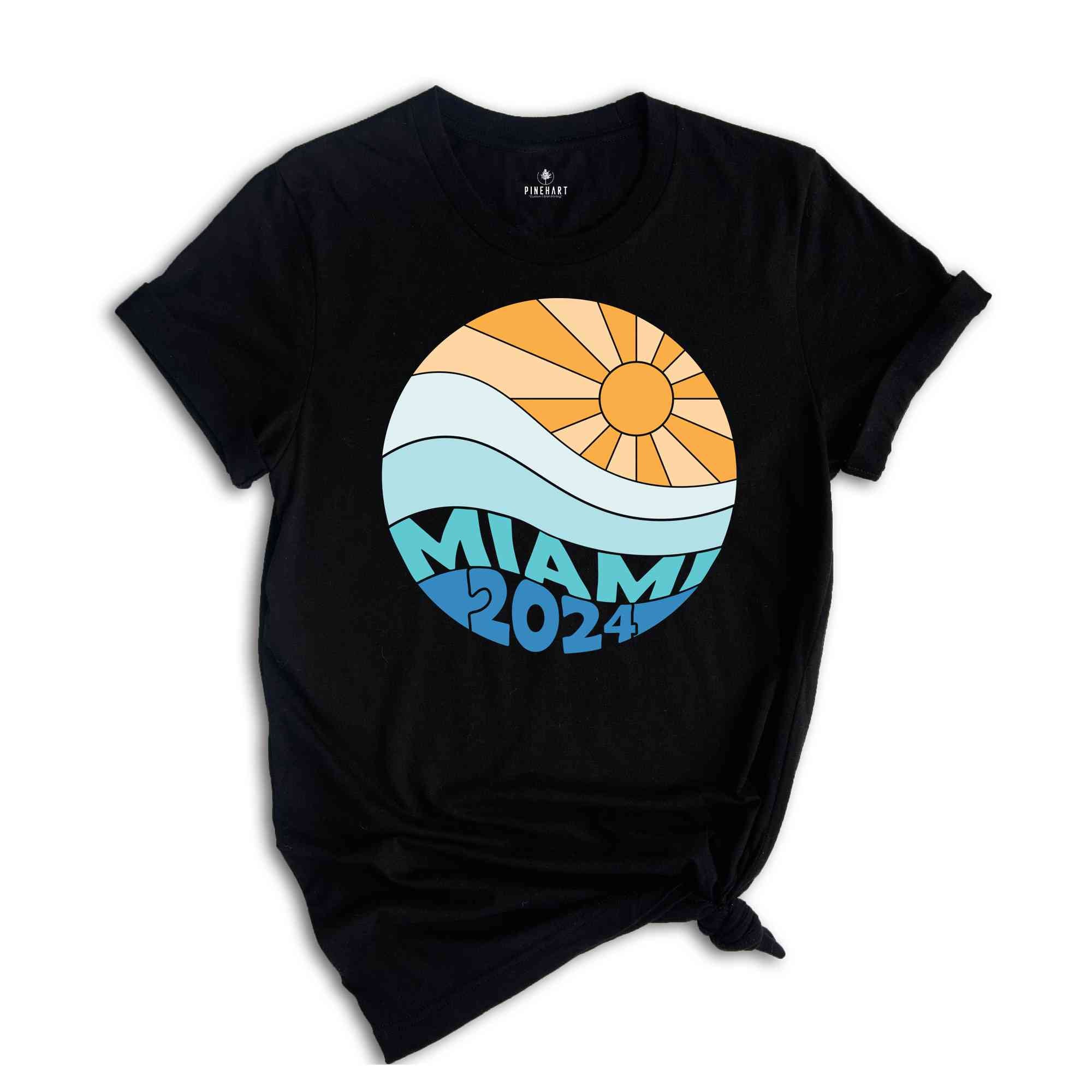 Miami 2024 Shirt, Sun Shirt, Summer Shirt, Vacation Shirt, Summer Trip Shirt, Beach Vibes Shirt, Beach Shirt, Vacay Mode Shirt