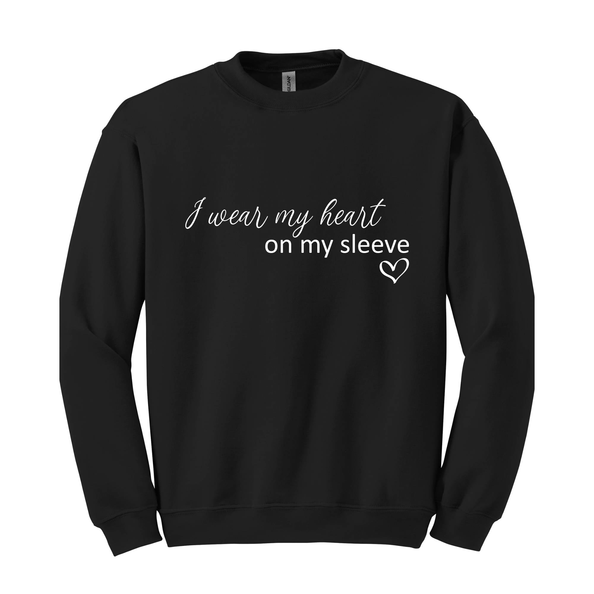 I Wear My Heart On My Sleeve Sweatshirt, Custom Kids Names Sweatshirt, Personalized Name Gift, Mother's Day Sweatshirt, Gifts for Mom